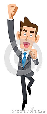 A businessman to jump with joy Vector Illustration