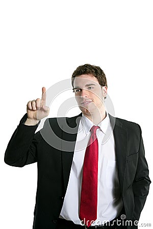 Businessman touch finger copy space pad Stock Photo