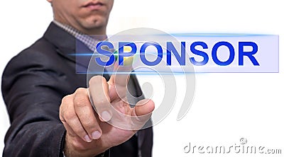 Sponsor text with businessman Stock Photo