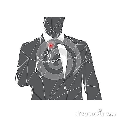 Businessman touching screen. Modern technologies, isolated vector illustration Vector Illustration