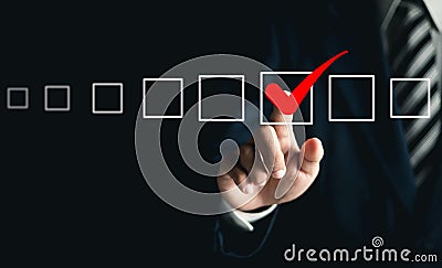 Questionnaire with checkboxes. Stock Photo