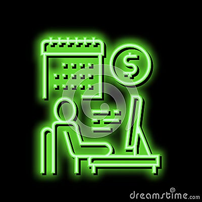 businessman trading online neon glow icon illustration Vector Illustration