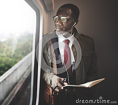 Businessman Travel Passenger African Descent Concept Stock Photo