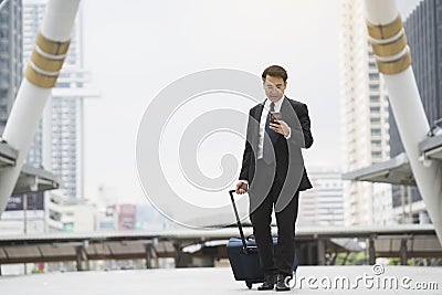 Businessman traveler journey business travel Stock Photo