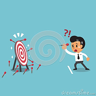 Businessman try to hit a target Vector Illustration