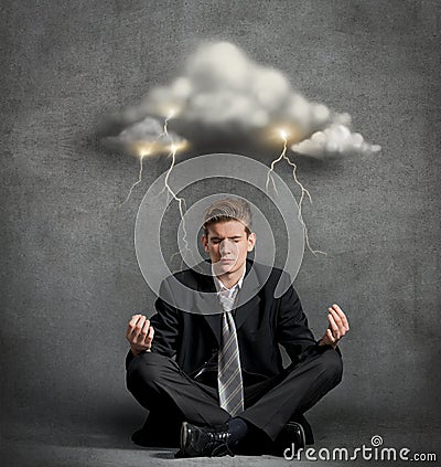 Businessman under stress concept Stock Photo