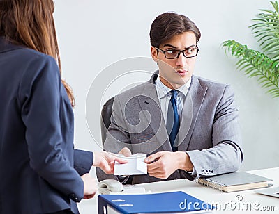 Businessman in unethical business concept with bribe Stock Photo