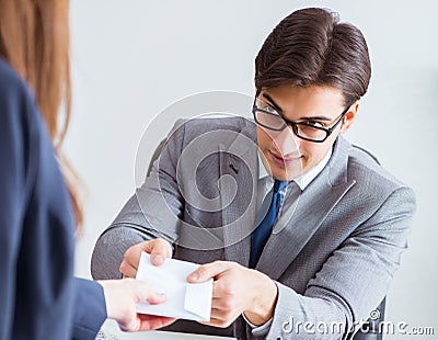 Businessman in unethical business concept with bribe Stock Photo