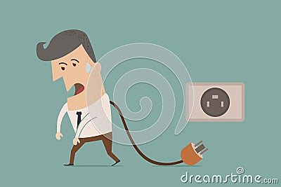 Businessman unplug Vector Illustration