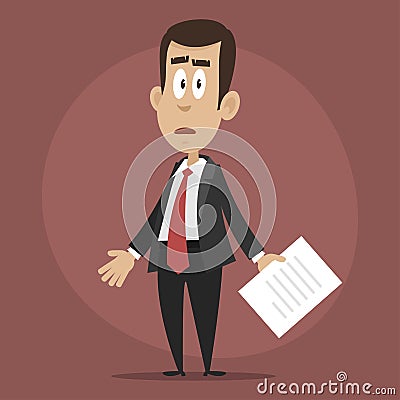 Businessman upset and confused Vector Illustration
