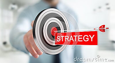 Businessman using 3D rendering target Stock Photo