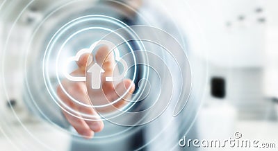 Businessman using digital cloud 3D rendering Stock Photo