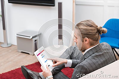 businessman using digital tablet with instagram website Editorial Stock Photo