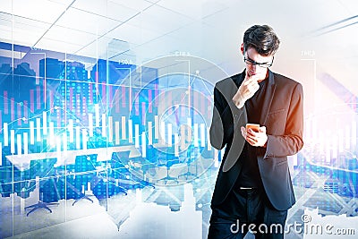 Device, technology and finance concept Stock Photo