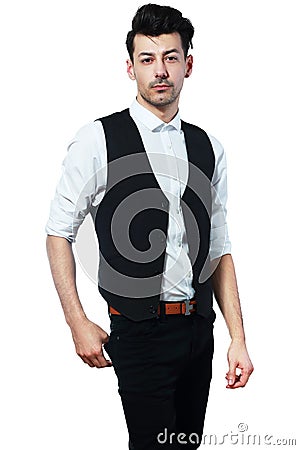 Businessman in vest Stock Photo