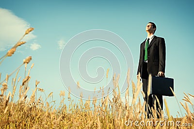 Businessman Vision Thinking Planning Depress Concept Stock Photo