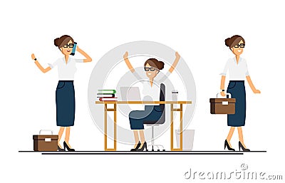 Businessman walking browsing his mobile device, working Vector Illustration