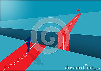 Businessman walking forward success Vector Illustration