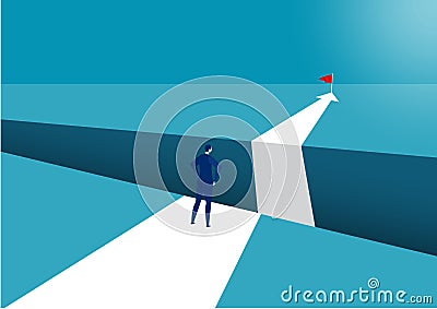 Businessman walking forward success Vector Illustration