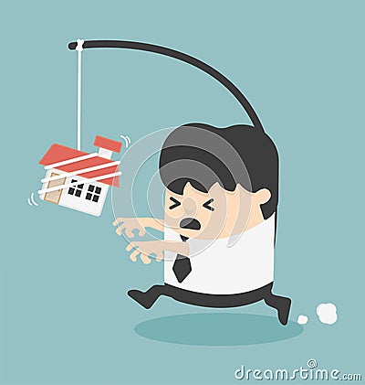 Businessman want a house Vector Illustration