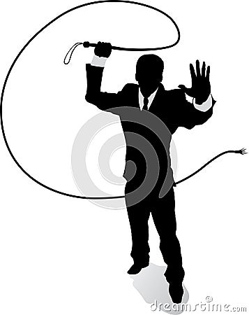 Businessman with whip Vector Illustration