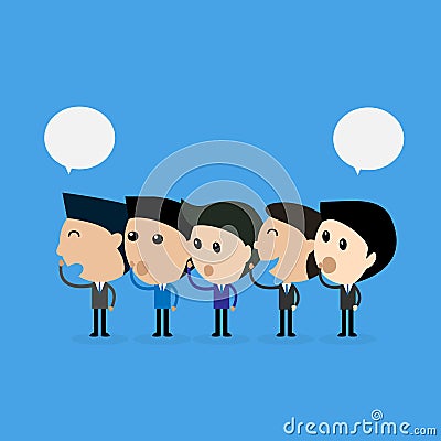 Businessman whisper some message Vector Illustration