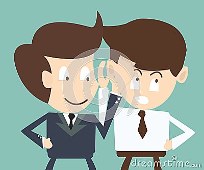 Businessman whisper something to his colleague, privacy, secret Stock Photo