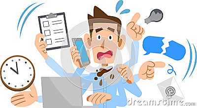 A businessman who does not work from home Vector Illustration