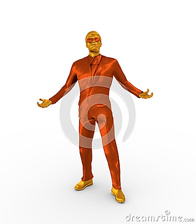 Businessman in wizard pose. Stock Photo