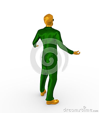 Businessman in wizard pose. Stock Photo