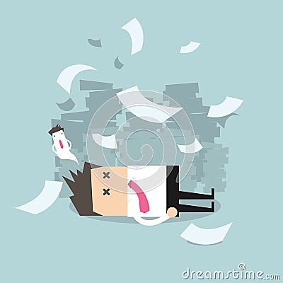 Businessman work hard until dead Vector Illustration