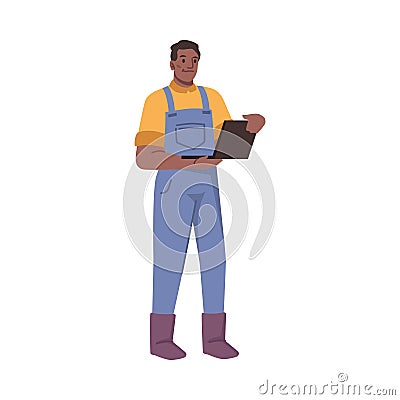 Businessman working in agricultural business Vector Illustration