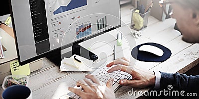 Businessman Working Dashboard Strategy Research Concept Stock Photo