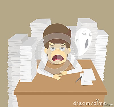 Businessman working hard too Vector Illustration