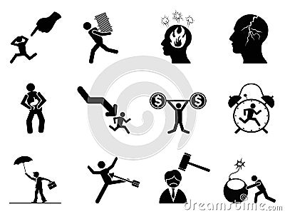 Businessman working Stressed icon Vector Illustration