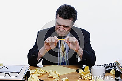 Businessman with Writers' Block Stock Photo