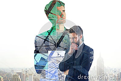 Success, employment and think concept Stock Photo