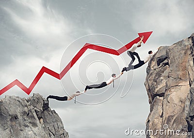 Businessmen bridge working together for the success of corporate Stock Photo