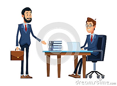 Businessmen with briefcase Vector Illustration