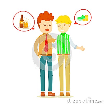 Businessmen buddy talking Vector Illustration