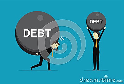 Businessmen and business debt Vector Illustration