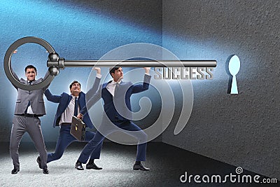 The businessmen in business success concept with key Stock Photo