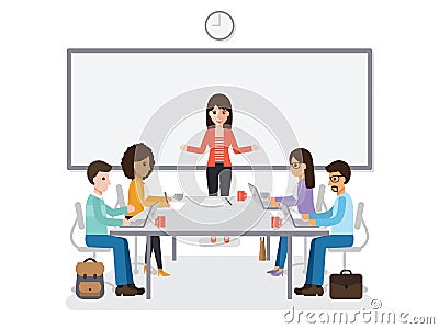 Businessmen and businesswomen meeting Stock Photo