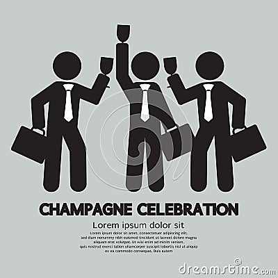 Businessmen With Champagne Celebration Vector Illustration