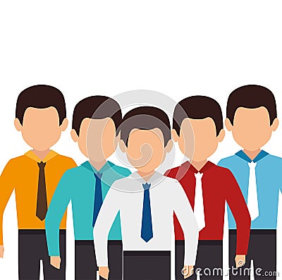businessmen characters avatar isolated Cartoon Illustration