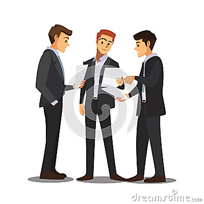 Businesss and office concept -businessmen consulting ,Vector illustration cartoon character Vector Illustration