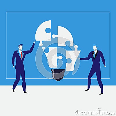 Businessmen creating ideas, vector illustration Vector Illustration