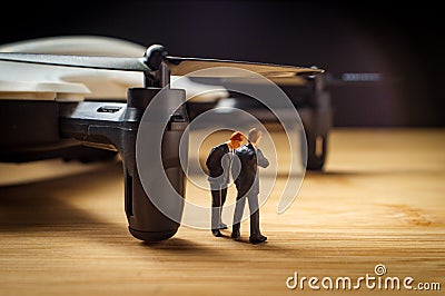 Businessmen Drone Quadcopter Concept Stock Photo