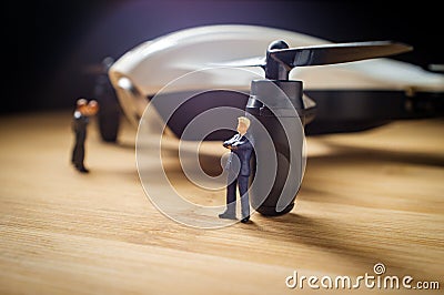 Businessmen Drone Quadcopter Concept Stock Photo