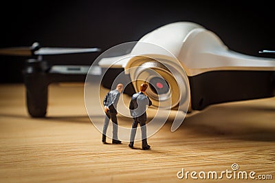 Businessmen Drone Quadcopter Concept Stock Photo